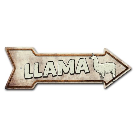 Llamas Arrow Sign Funny Home Decor 30in Wide